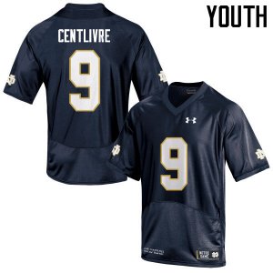 Notre Dame Fighting Irish Youth Keenan Centlivre #9 Navy Under Armour Authentic Stitched College NCAA Football Jersey GAP7399MX